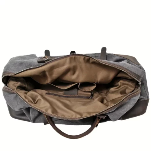 Sac week-end femme en toile style rétro – bandoulière pratique et compartiments multiples