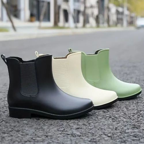 Bottes de pluie femme basses en caoutchouc élégant – style chic imperméable