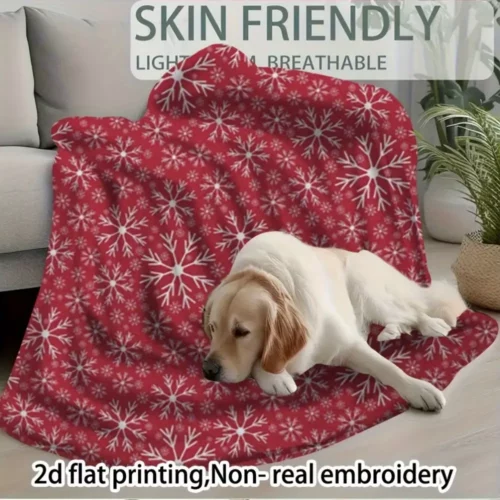 Plaid polaire de Noël – couverture douce et chaude motif renne festive