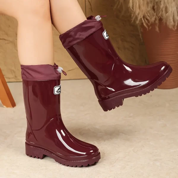 Bottes de pluie femme mi-mollet en PVC antidérapantes au design chic durable