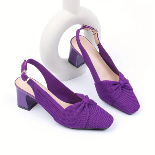 Sandales à talon compensé femme avec nœud – chaussure mariage confortable