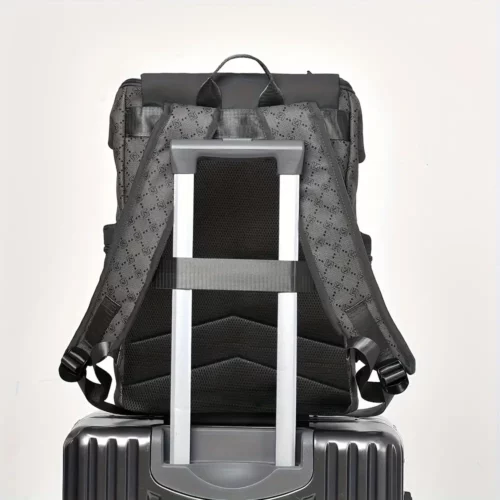 Sac à dos vintage femme en cuir rayé – Élégant et idéal pour ordinateur portable