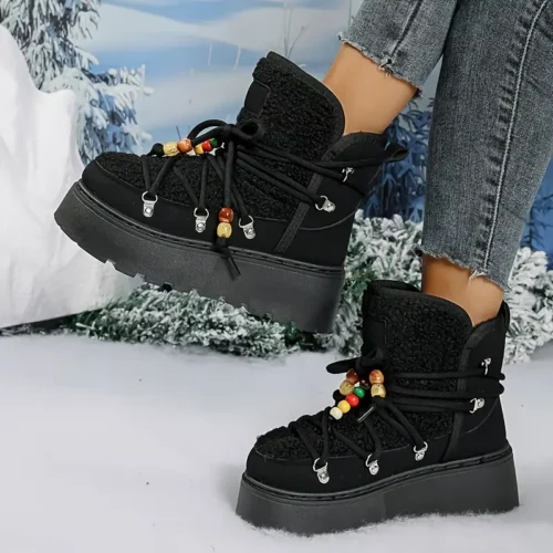 Bottes d’hiver femme fourrées – chaudes, antidérapantes et faciles à enfiler