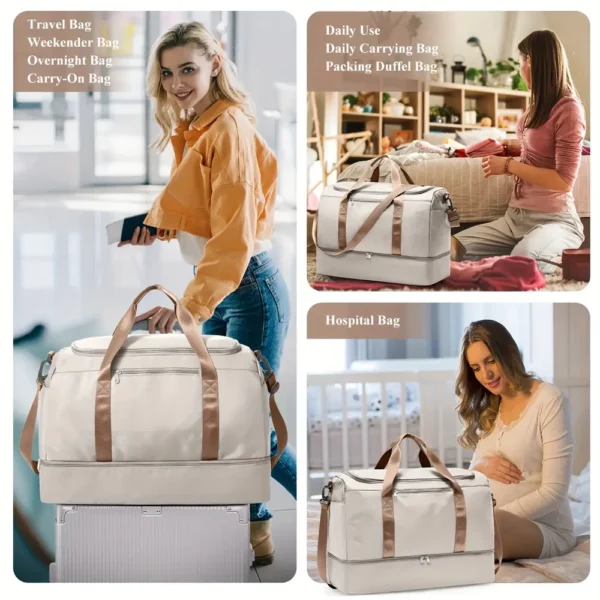 Sac de voyage femme avec compartiment chaussures – design chic et pratique