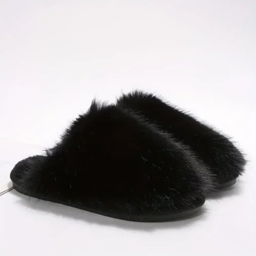 Chaussons femme fourrés en peluche douce – confort chaud pour l'hiver