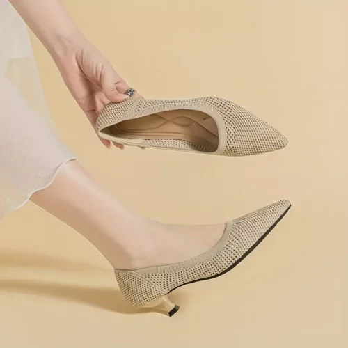 Escarpins femme à petit talon confortable – bout pointu élégant mariage