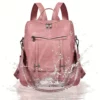 Sac à dos femme 3-en-1 en cuir végan avec poche antivol – usage quotidien