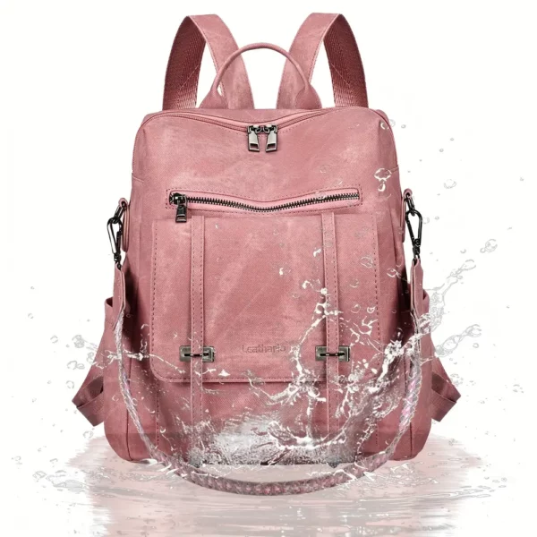 Sac à dos femme 3-en-1 en cuir végan avec poche antivol – usage quotidien