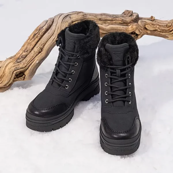 Bottes d’hiver femme fourrées – semelle TPR épaisse antidérapante chaude