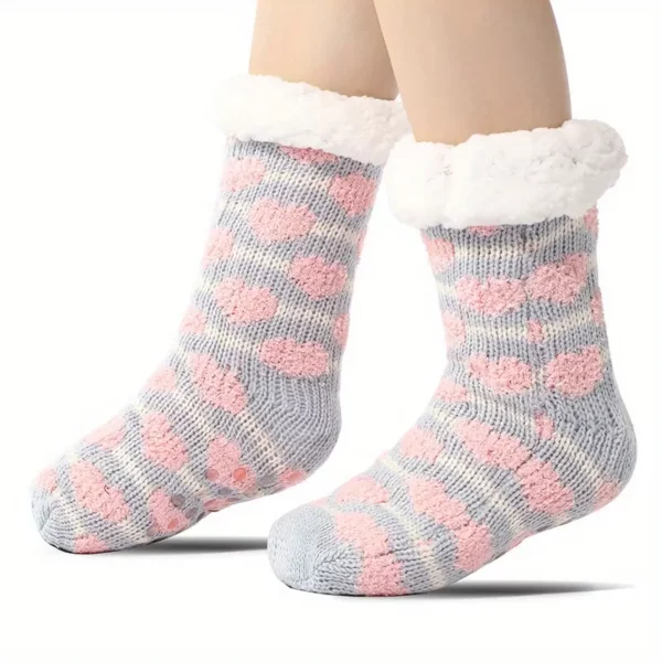 Chaussons chaussettes antidérapants femme hiver – douillets et thermiques anti-froid