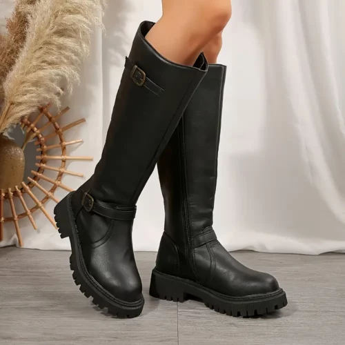 Bottes cavalières femme en cuir vintage – style équestre élégant
