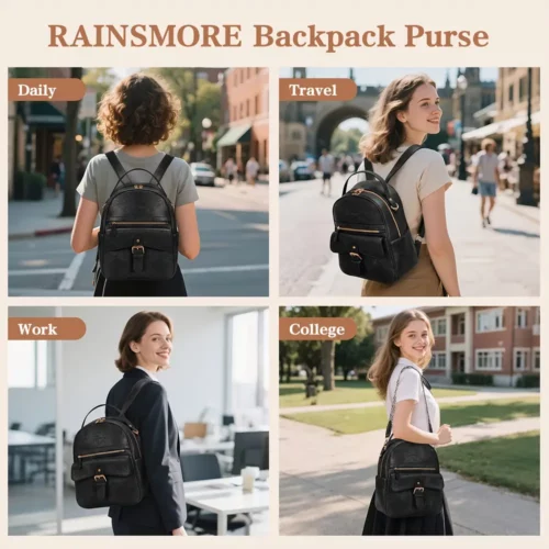 Sac à dos léger anti-vol femme – design urbain imperméable et compact