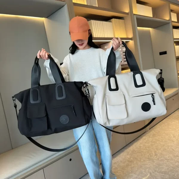 Sac week-end femme multi-compartiments – bandoulière amovible et poche PC