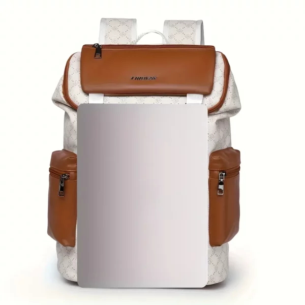 Sac à dos vintage femme en cuir rayé – Élégant et idéal pour ordinateur portable