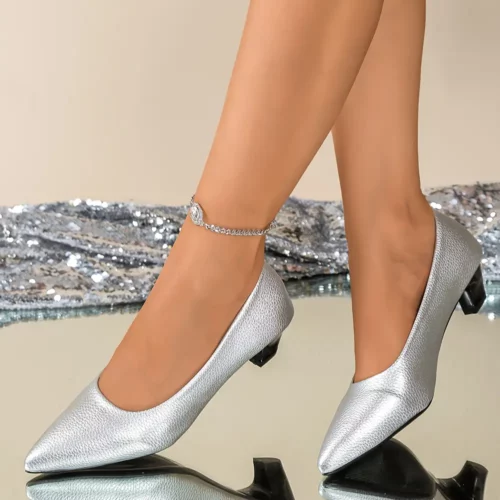 Chaussures mariage femme bout pointu – escarpins Mary Jane à petit talon confortable