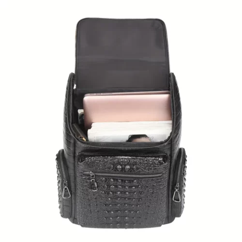 Sac à dos cuir femme convertible – compartiment PC et poches multifonctions