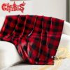 Plaid de Noël réversible en flanelle polaire – style vintage doux et chaud