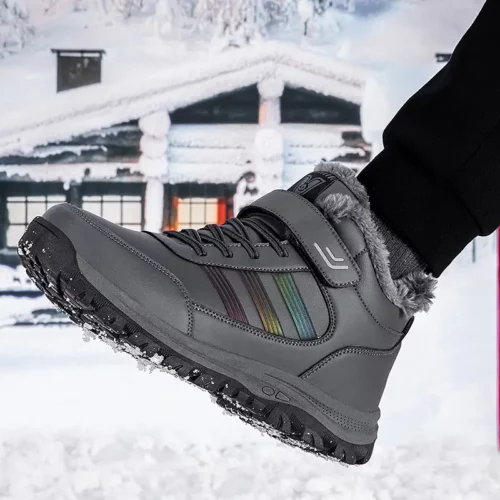 Bottes de neige femme fourrées imperméables – chaussures d’hiver chaudes antidérapantes