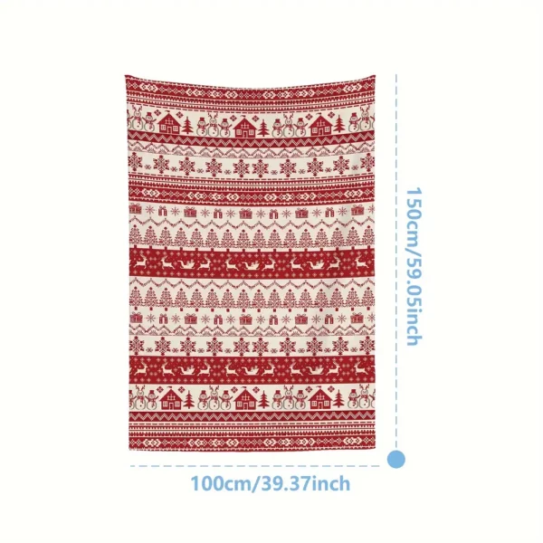 Plaid de Noël en flanelle douce – couverture chaude à motif festif cosy