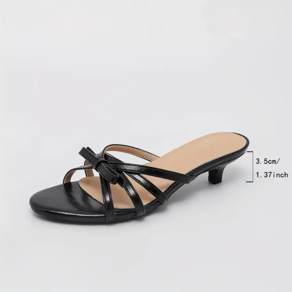 Sandales femme mariage à petit talon – confort avec nœud et bride cheville